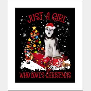 Husky Just A Girl Who Loves Christmas Posters and Art